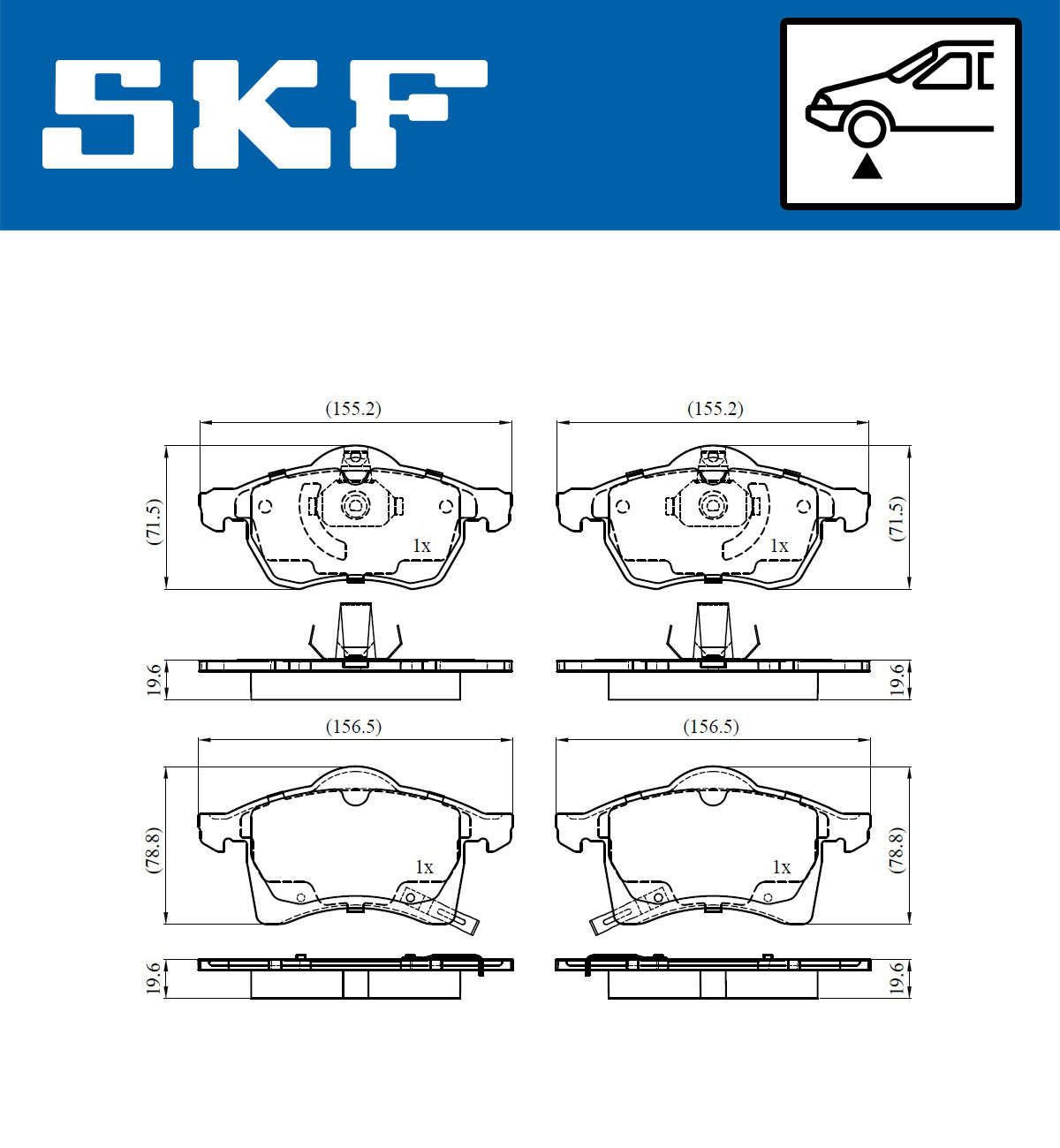 Placute frana SKF VKBP80314A